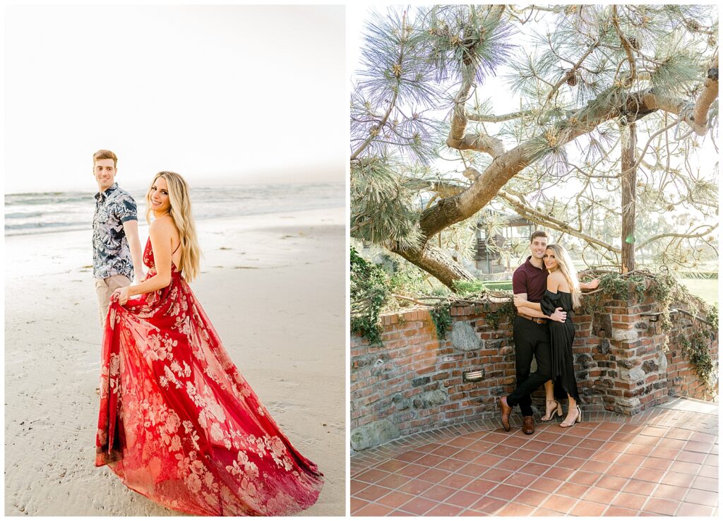 outfit change for engagement photoshoot at torrey pines in california